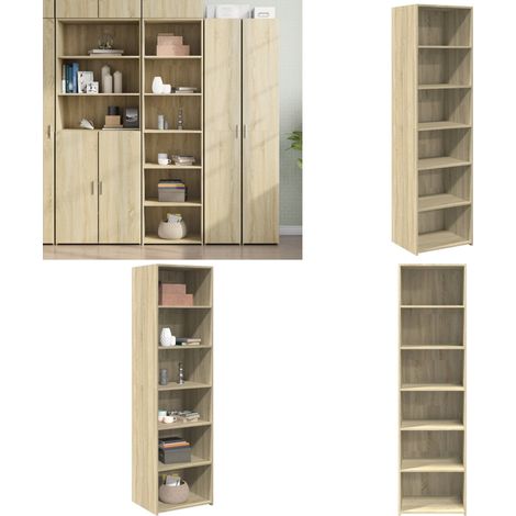 Highboard Sonoma-Eiche 50x41x185 cm Holzwerkstoff - Sideboard - Hochschrank - Wohnzimmermöbel - Eiche Dekor - Holzwerkstoff - Home & Living (1/5)