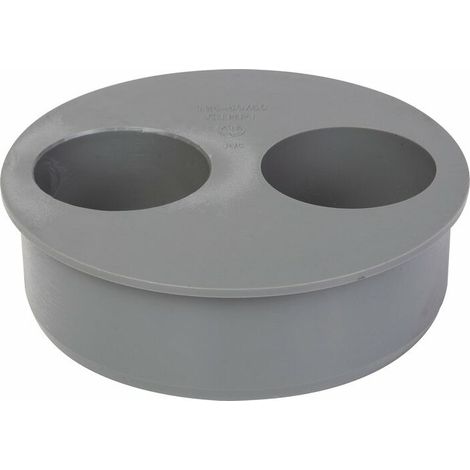 Raccord d'évacuation PVC tampon de réduction 125-50-50 mm – Double emboîture pour installation facile – Fixation à coller (1/2)