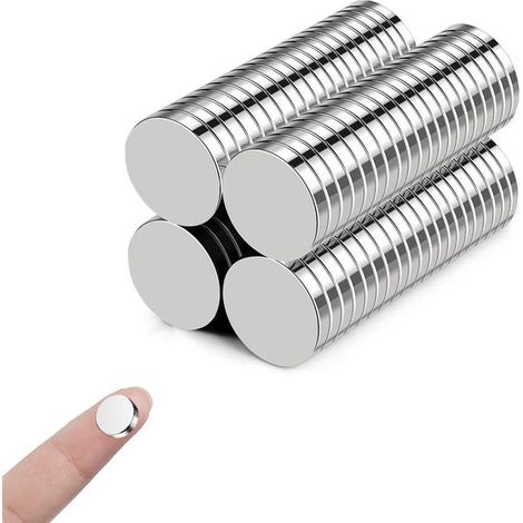 80 aimants ronds extrêmement puissants de 10 x 2 mm, petits aimants de réfrigérateur en néodyme, mini aimants, pour réfrigérateurs, photos, loisirs créatifs, etc. (1/5)