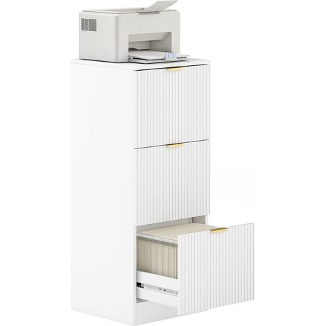 Bureau avec tiroirs, blanc, 40 x 40 x 101 cm, pour bureau chambre, espace de travail, format pratique, usage quotidien (1/5)