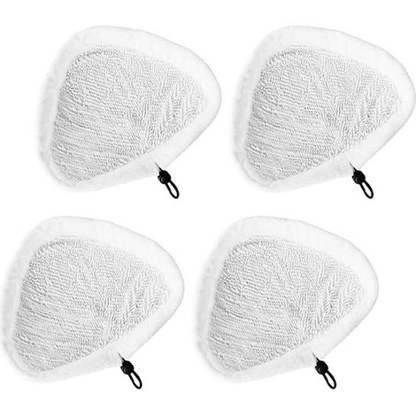 Lot de 4 tampons de nettoyage à vapeur réutilisables et lavables en microfibre pour balai à vapeur Steamboy X5 H2O H20 S302 S001 SKG 1500 W (1/5)