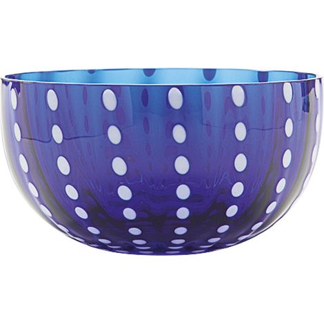 Zafferano Set 6 Ciotole Perle Bowl in Vetro Colorato Blu - Design Artigianale Elegante per Servizio Tavola Moderno e Raffinato - Accessorio Premium