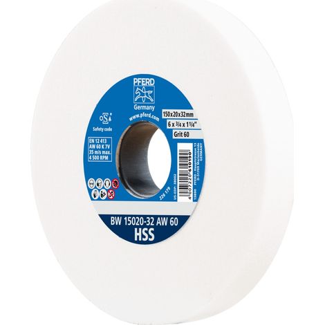 PFERD TOOLS Schleifbockscheibe Ø 150x20mm Bohrung-Ø 32 mm A60 zum Schärfen von HSS-Bohrern