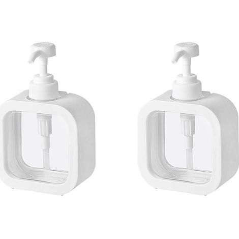 Distributeur De Savon - Bouteille Rechargeable 300 ml - Pompe Pression Sans Fuite - Pour Savon Liquide, Shampoing, Lotion, Huile Essentielle - Blanc (1/5)