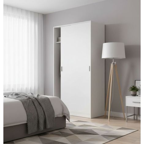 Guardaroba 2 Ante - un Ripiano Appendiabiti, Bianco, -, 100x200h cm Macon