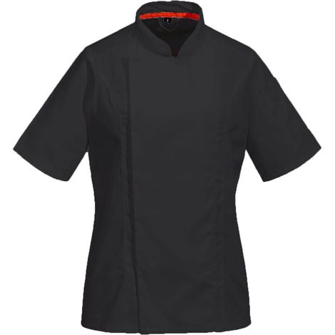 Giacca da cucina Maille Pro a maniche corte - Taglia XXL - Nero - Portwest