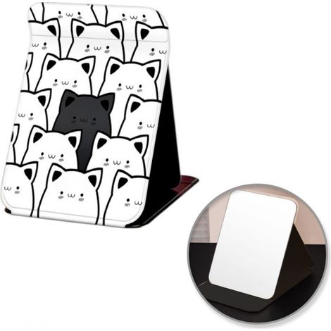 Specchio cosmetico in ecopelle, apribile, da terra, grande, per gatti 15 x 20 cm L24