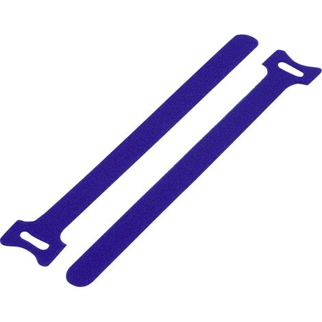 TRU COMPONENTS   Klettkabelbinder zum Bündeln Haft- und Flauschteil (L x B) 180 mm x 12 mm Blau 20 S