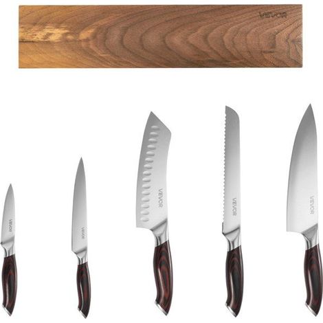 Set de couteaux de cuisine magnétique mural - 6 pièces - Couteau de chef 20,3 cm - Couteau à pain 20,3 cm (1/5)