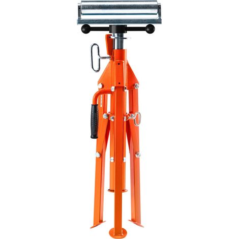 Support rouleau robuste, capacité 1134 kg, hauteur réglable 700-1320 mm, acier 45, pliable pour tuyaux et planches. (1/5)