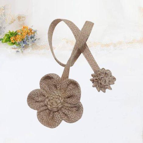 pièces supports de rideaux embrasses de rideau drapé embrasses de rideau de fleur décorations de mariage vintage fleurs traitement de fenêtre retenue cadre de rideau de fleur en toile de jute (1/4)