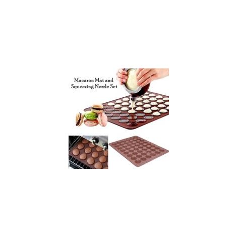 Tapete para hornear macarons AIDUCHO, molde de silicona para 48 macarons con 1 manga pastelera y 4 boquillas de diferentes formas - Crezuo