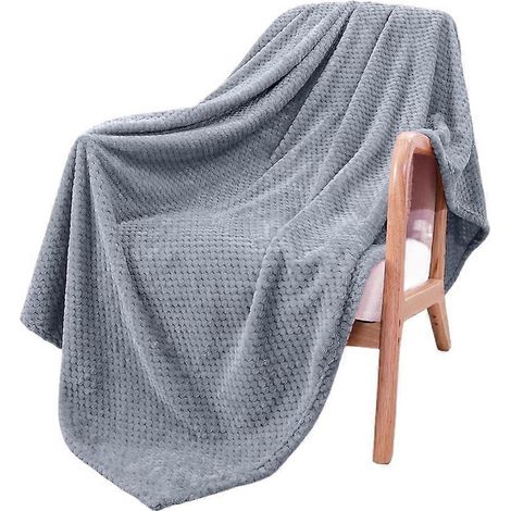 Plaid en polaire douce et moelleuse 100150cm corail pour canapé (1/5)
