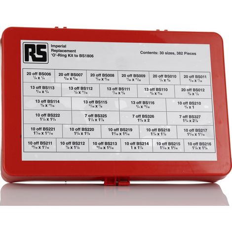 Rs Pro – Kit de joints toriques en Viton® – 382 pièces pour applications industrielles – Étanchéité fiable et durable