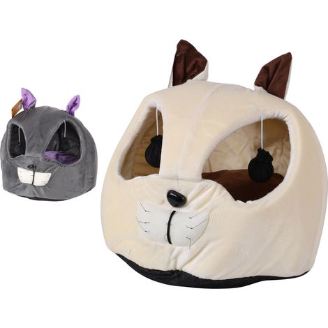 Maison pour chat avec jeux de balle design tête de chat - 2 coloris différents - D 40 x H 37cm - Livraison gratuite (1/4)