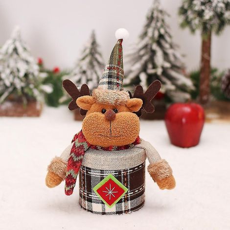1 sachet et bocal de rangement pour bonbons en forme de pomme de Noël, décorations et cadeaux de Noël, pour biscuits et autres gourmandises. (1/5)