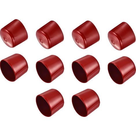 10pcs Embouts en Caoutchouc, 36 mm ID Vis Filetage Protecteur en PVC pour Vis Embouts de Protection Flexible pour Tube Métallique, Câbles, Fils, Écrou et Cache Boulon, Bordeaux (1/5)