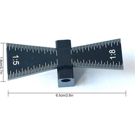 Marqueur Queue D Aronde - Échelle En Aluminium - Rapport 1 5 Et 1 8 - Pour Bois Tendre Et Bois Dur - 63 Mm - 150 G (1/4)