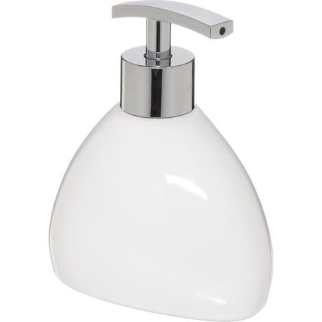 Distributeur de Savon "Galet" 14cm Blanc (1/3)