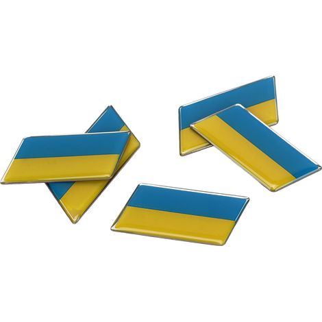 Lot de 5 autocollants bombés en alliage d'aluminium et époxy, représentant des drapeaux nationaux, pour moto ou voiture. (1/5)