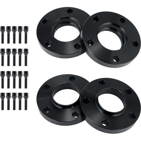 entretoises de roue de 15 mm et 20 mm (entraxe gauche : 5 x 120 mm, entraxe nord : 72,6 mm) avec 20 boulons de roue M12 x 1,5 mm (entraxe de 40/45 mm) pour BMW Série 3 (1/5)