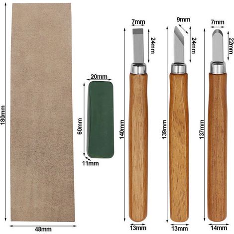 10pcs Outils Sculpture sur Bois, Kit Sculpture Bois avec 3 Ciseaux à Bois, 3 Couteau Sculpture Bois, Set Couteau à Tailler, Professionnel Outils Sculpture Bois pour Débutant Graveur Artiste Amateur, (1/4)