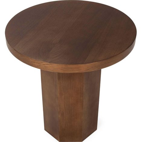 Table d'appoint ronde en chêne noyer - noyer (1/5)