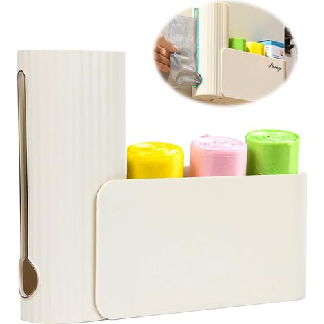 Wall Mounted Bin Bags, Plastic Bag Dispenser, Bin Bag Dispenser, Plastic Bag Holder, Wall Mounted Bin Bag Holder, for Bathrooms and Offices (1/5)