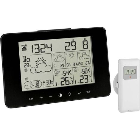 Station météo radiopilotée avec prévisions 4 jours – Affichage en 7 langues – Température extérieure et humidité via 3 émetteurs – Tfa Dostmann (1/5)