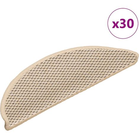 Alfombra autoadhesiva escalera sisal 30 uds 56x17x3 cm Berber vidaXL