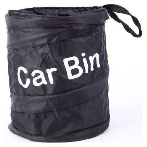 Portable Poubelle Voiture, Universel Poubelle étanche Voiture Interieur, Sacs de Rangement Suspendu pour Stockage des Collations et Collecte des Ordures 16X16X20cm Noir, (1/4)