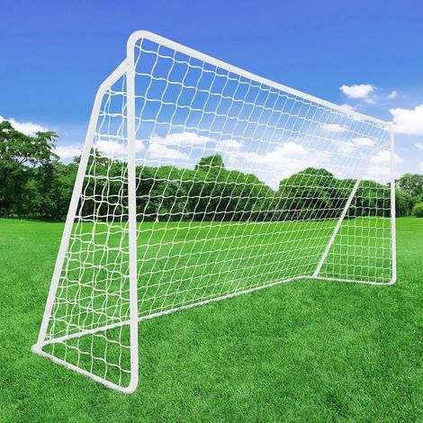 But de Football en Acier 365 cm x 180 cm, But de Foot avec Filet de Football et Accessoires, Assemblage Rapide, Cage de Foot Exterieur pour Entraînements, Matchs ou Jardin (1/5)