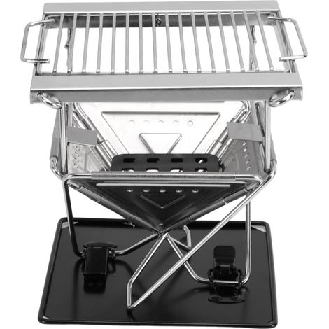 Barbecue pliable portable au charbon de bois en acier inoxydable 304, idéal pour le camping et les pique-niques en plein air. (1/5)