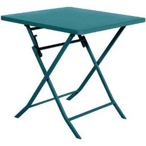 Quadratischer klappbarer Gartentisch Greensboro Blaugrün - 2 Plätze