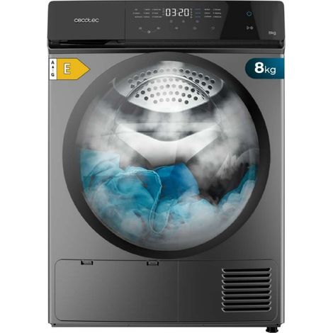 Cecotec Secadora de Ropa Bomba de Calor 8 kg Bolero DressCode Dry 8400 Steel, Clase Equivalente A++, 15 programas (1/5)