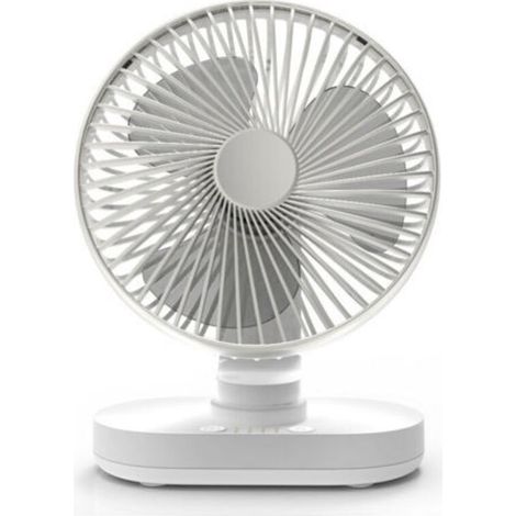 Ventilatore da tavolo, auto-oscillante, silenzioso, alimentato a batteria, 16,5 cm, 4 velocità, per rinfrescare il tavolo, funzionamento con batteria ricaricabile USB da 4000 mAh, argento. (1/5)