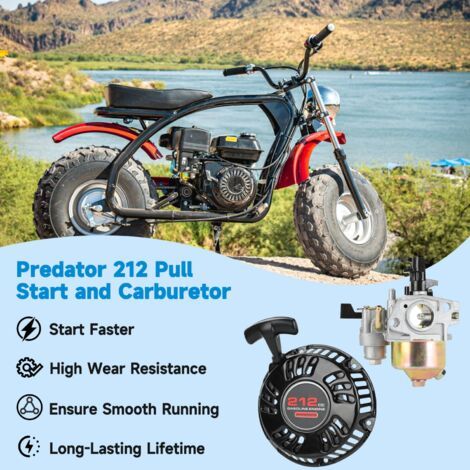 Kit di riparazione motore 212cc/196cc 6,5 CV con avviamento a rinculo e gruppo carburatore per mini bike, go kart, generatori e tagliaerba (1/4)
