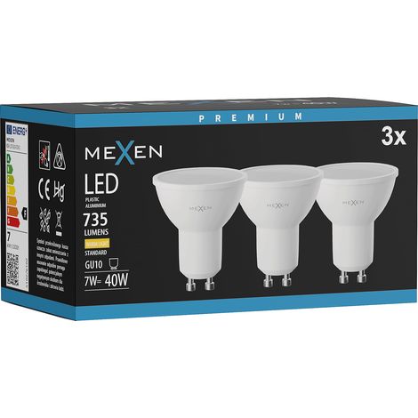 Mexen Nova 3x Ampoule LED GU10, 7W, Chaude - 3000K, 735 lm - L107-GU10-0730-01x03 (1/5)