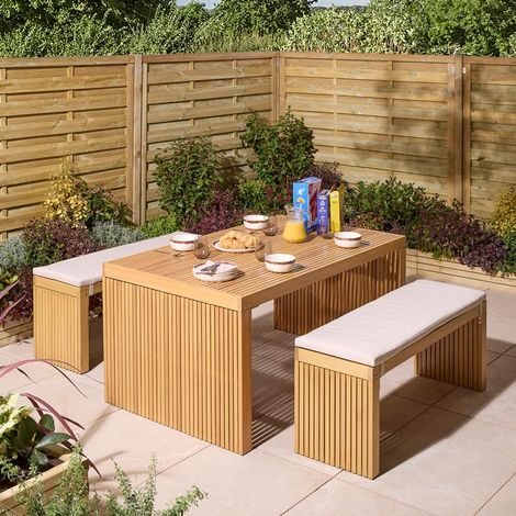 Rowlinson Kyoto 4 Seat Dining Set with Cushions (1/5)