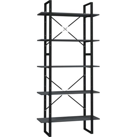 Maison Exclusive - Libreria a 5 Ripiani Grigia 80x30x175 cm in Legno di Pino
