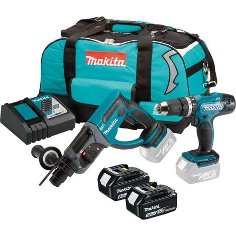 Combopack Trapano e Tassellatore SDS-Plus 18V (2x5.0 Ah) - MAKITA DLX2025M