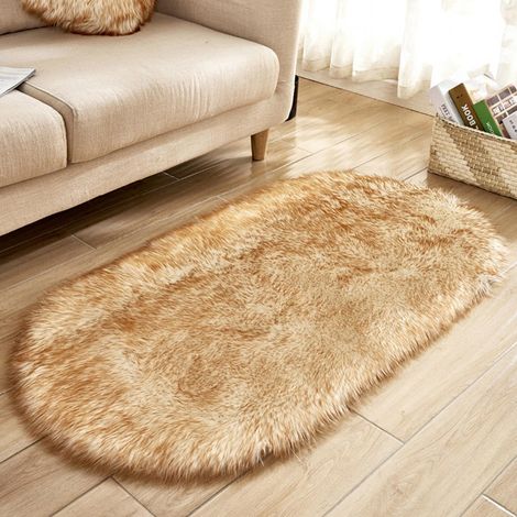 Tapis Faux Peau De Mouton - 40x60 cm - Doux Et Moelleux - Pour Chambre À Coucher, Canapé, Fauteuil Ou Bureau - 1 Pièce (1/5)