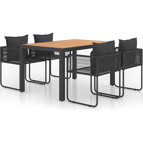 Maison Exclusive - Set da Pranzo da Giardino 5 pz in Rattan PVC Nero e Marrone (1/5)