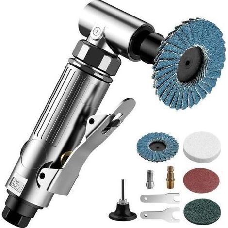 pair Meuleuse d'Angle Pneumatique 1/4\" 90psi (6.35 Bar) 20 000 tr/min avec 4 Disques Différents 2 Mandrins 3mm/6mm pour Préparer les Surfaces à Souder, Polir et Meuler Carrosserie Lustrer