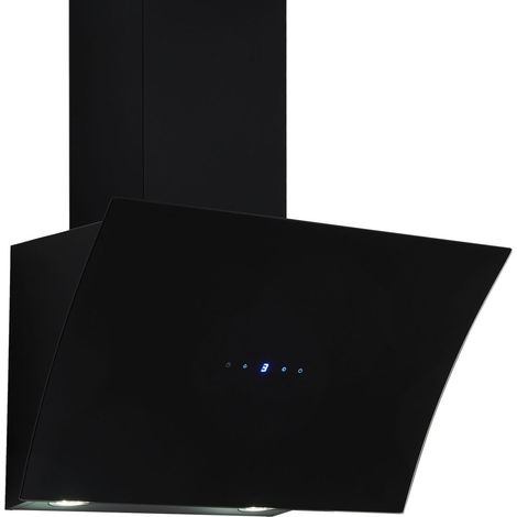 respekta Hotte d'aspiration inclinée Hotte murale sans tête verre 60 cm noir LED (1/4)