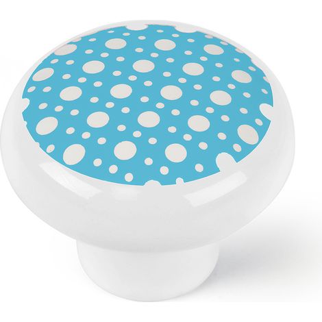 Pomo de porcelana azul, dimensiones: 40x40x31mm Ø: 40 mm - (1/5)