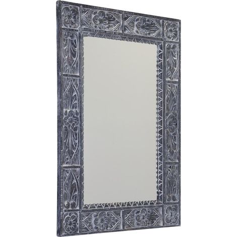 Miroir UBUD avec cadre, 70x100cm, gris (1/5)