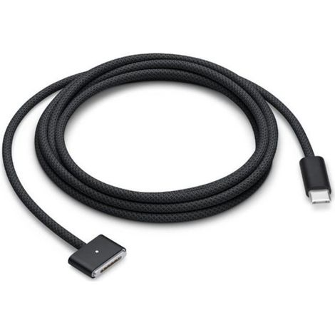 Câble Adaptateur Type C - 140 W - Compatible MacBook Pro Air - Nylon Tressé - Noir - 2 Pièces (1/2)