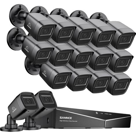Sistema de cámaras de seguridad, videovigilancia, 16 cámaras, resolución HD 1080P, 16PCS 0TB (1/2)
