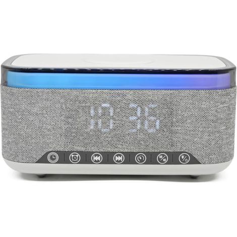 Denver Radio-réveil FM avec Bluetooth et chargement sans fil